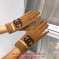 Wholesaler Co Co Black leather Gloves CC Brand Fur leather Gloves