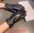 Wholesaler Co Co Black leather Gloves CC Brand Fur leather Gloves