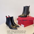 Wholesale Valentino Garavani Rockstud Leather Boots Valentino High heel Boots 