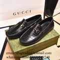 Wholesaler Gucci leather shoes Men's Gucci Horsebit loafers Gucci Driving Shoes