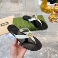 Wholesaler Gucci Womens Sandals Gucci GG Marmont Leather Flip Flop Thong Sandals