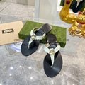 Wholesaler       Womens Sandals       GG Marmont Leather Flip Flop Thong Sandals 7