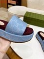 Cheap Gucci GG canvas flatform sandals for women Gucci wedges Sandals Gucci Mule
