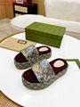 Cheap Gucci GG canvas flatform sandals for women Gucci wedges Sandals Gucci Mule