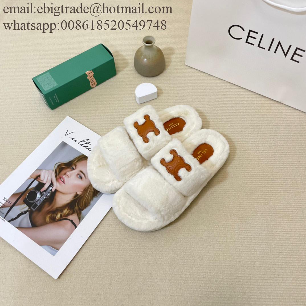 discount Celine Shearling Slides