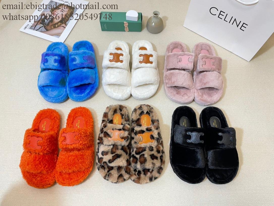 Cheap        Shearling Slides Slippers        Cotton Terry Slippers Mules Flats