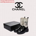 Chan-e-l Calfskin Leather shoes CC brand boots Coco brand leather boots on sale 