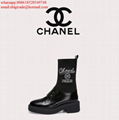 Chan-e-l Calfskin Leather shoes CC brand boots Coco brand leather boots on sale  8