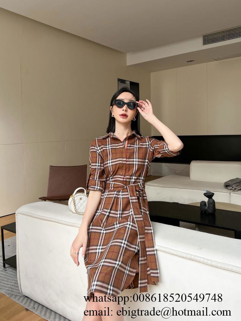 Burberry Checked Tie-Waist Shirt Dress