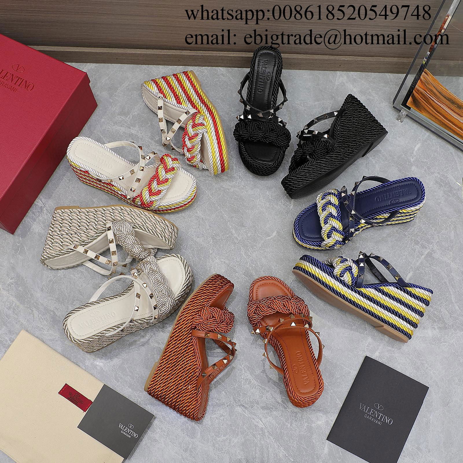 Wholesaler           Sandals           Garavani Leather Espadrille Wedge Sandals