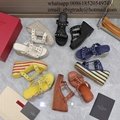 Wholesaler Valentino Sandals Valentino Garavani Leather Espadrille Wedge Sandals