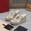 Wholesaler           Sandals           Garavani Leather Espadrille Wedge Sandals 11