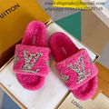 Louis Vuitton Paseo Flat Comfort Mule Louis Vuitton Shearling Fur Slides Sandals