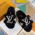 Louis Vuitton Paseo Flat Comfort Mule Louis Vuitton Shearling Fur Slides Sandals