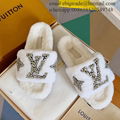 Louis Vuitton Paseo Flat Comfort Mule Louis Vuitton Shearling Fur Slides Sandals