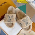 Louis Vuitton Paseo Flat Comfort Mule Louis Vuitton Shearling Fur Slides Sandals