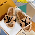 Louis Vuitton Paseo Flat Comfort Mule Louis Vuitton Shearling Fur Slides Sandals