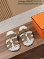 Wholesaler Hermes Chypre Sandals Women Suede with Shearling Hermes Chypre Slides