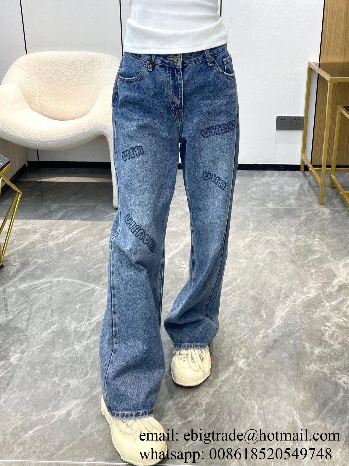 Miu Miu denim jeans woman Miu Miu Wide Leg Pants discount Miu Miu jeans