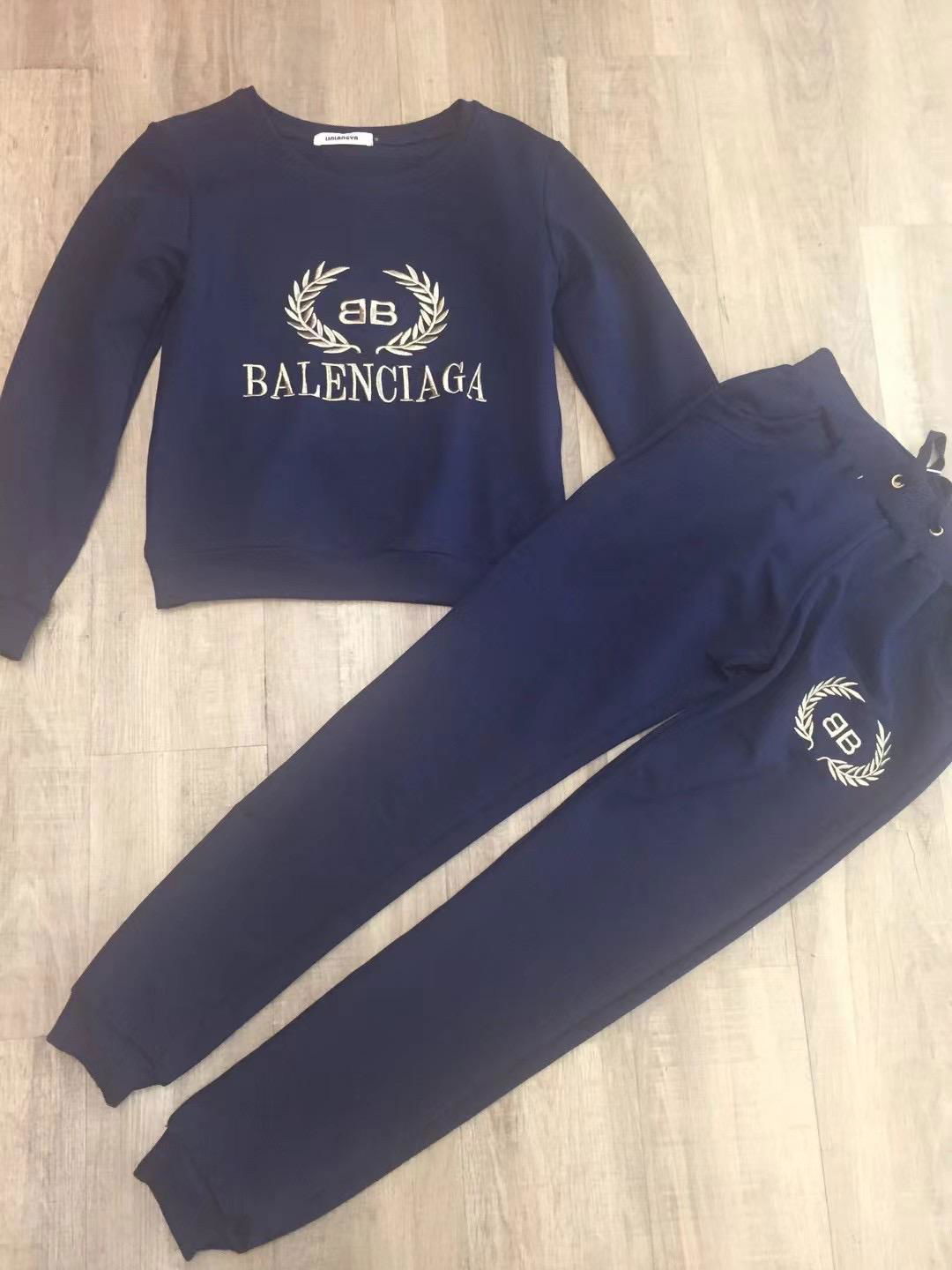  balenciaga tracksuit dark blue