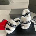 Balenciaga Women's Furry Slides Balenciaga Furry Faux Fur Shearling Sandals Mule