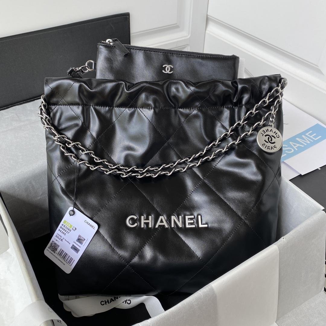 Ch-an-el Handbags 22 CC Brand Shiny Calfskin leather handbags women fashion bag 2