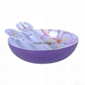 Melamine Purple Floral Theme 12 Inch Salad Serving Bowl Sets 2