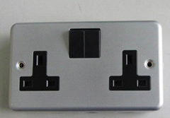 2x13A Metal Clad Switched Socket