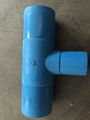 ISO 4427 butt fusion blue HDPE fittings  PE100 EQUAL TEE for water supply