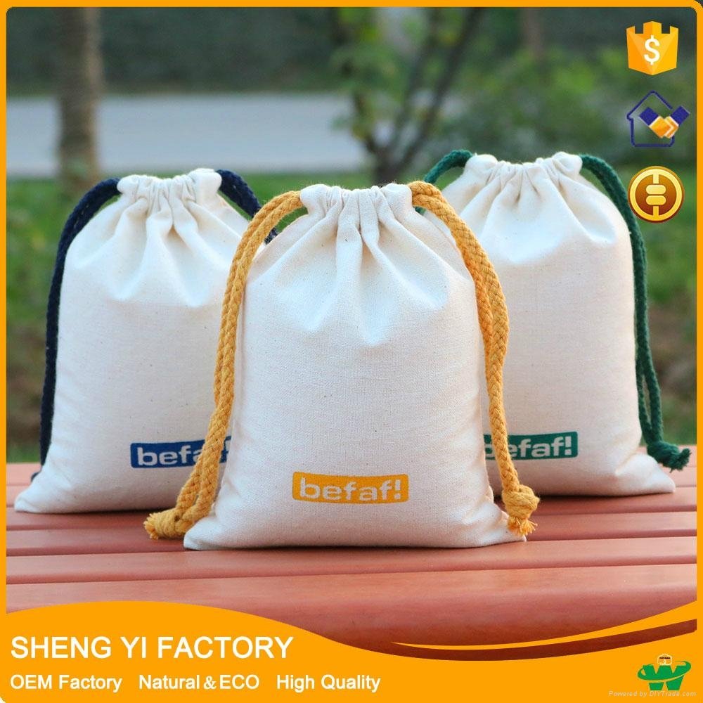 Factory wholesale cheap brand new drawstring cotton bag 2