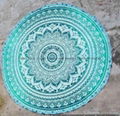 Beach Roundie Green  Mandala Tapestry