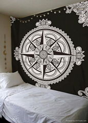 Bedsheet Mandala Wall Tapestry Black Room decor from Indian exporter Ks Export