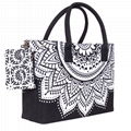 BLACK OMBRE MANDALA SHOULDER HIPPIE BEACH BAGS HANDMADE COTTON MANDALA BAG