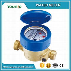 Younio Single Jet Liquid Sealed Type Water Meter Class C Brass Body Water Meter 