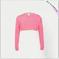 Kids Aurora Pink Crop Cardigan