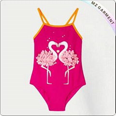 Kids Couple Flamingos Bathing Suit