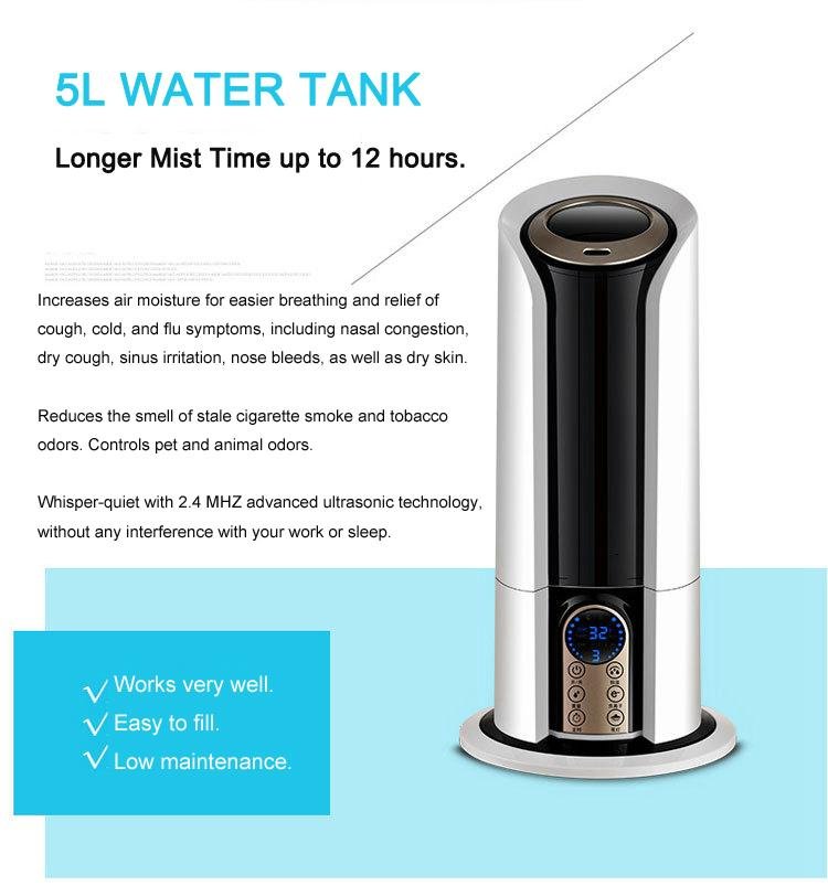 5L Ultrasonic Cool Mist Humidifier Tower 2