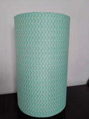 Green mesh waved wood pulp laminated spunlace nonwoven fabric