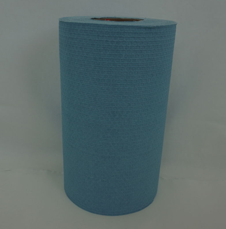Embossed Hexagonal blue wood pulp spunlace nonwoven fabric