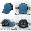 Polyester Trucker Mesh Cap Plain Blank Baseball Hat Curved Adjustable 3