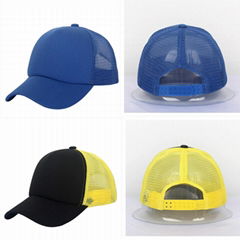 Snapback Baseball Cap Trucker Mesh Blank Curved Visor Hat Plain Color New