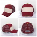 6 Panels Baseball Cap Cotton Mesh Hat White Wine Red Snapback Cap 1