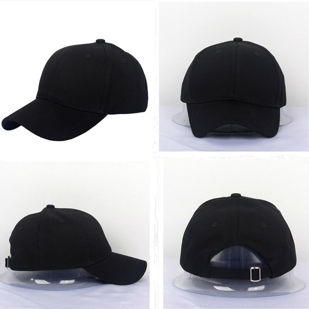100% Cotton Baseball Cap Black Strapback Hats