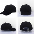 100% Cotton Baseball Cap Black Strapback