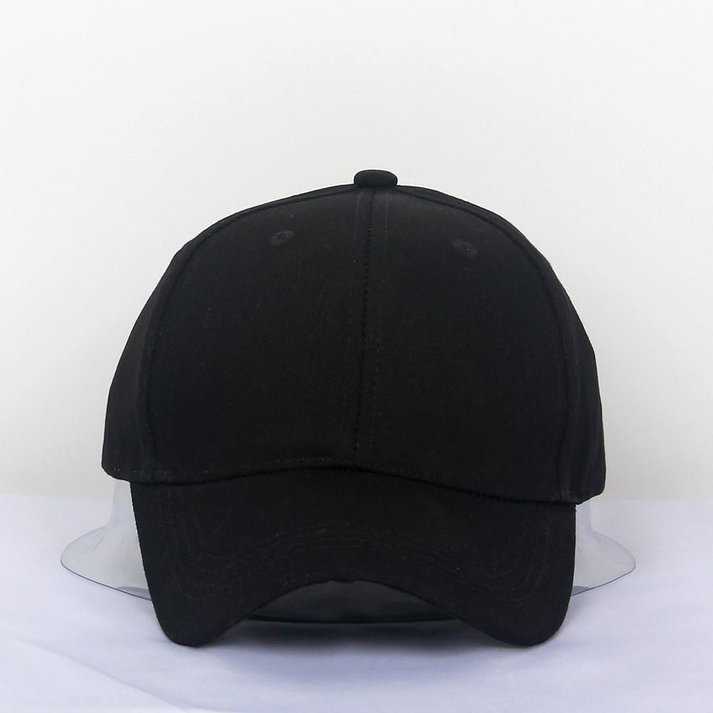 100% Cotton Baseball Cap Black Strapback Hats 5