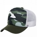 Camouflage Trucker Mesh Hats Green White Baseball Cap Cotton Front Mesh Back 2