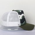 Camouflage Trucker Mesh Hats Green White Baseball Cap Cotton Front Mesh Back 3