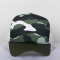 Camouflage Trucker Mesh Hats Green White Baseball Cap Cotton Front Mesh Back 5