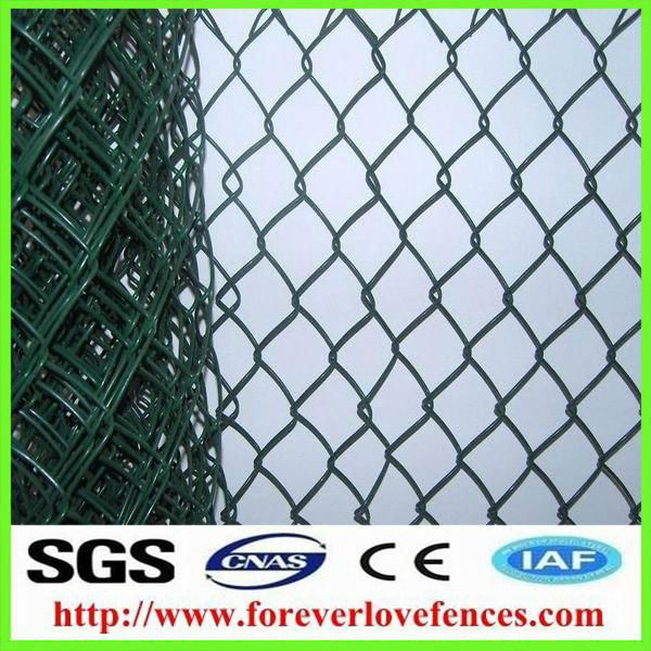 China manufacture PVC coated green chain link fence 2