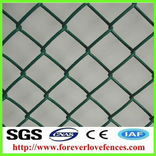 China manufacture PVC coated green chain link fence 4